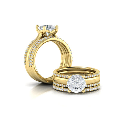 Matching Bands Wedding Band in 14K Yellow Gold by Vlora Bridal