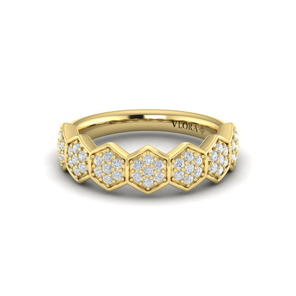 Diamond Cluster Honeycomb Ring