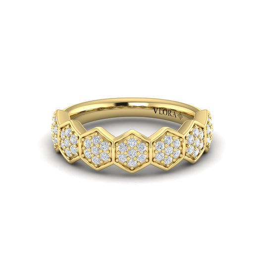 Diamond Cluster Honeycomb Ring