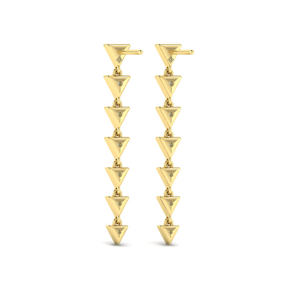 Diamond Trinity Drop Statement Earrings