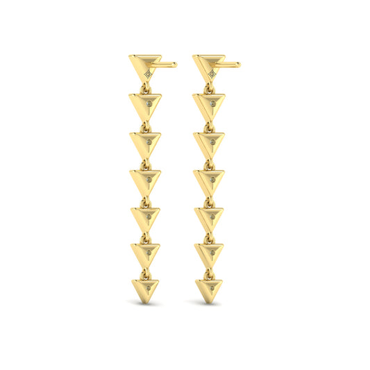 Diamond Trinity Drop Statement Earrings