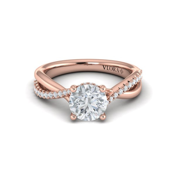 Entwined Hidden Halo Engagement Ring
