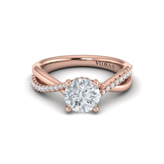 Entwined Hidden Halo Engagement Ring