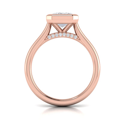 Bold Bezel Emerald Cut Engagement Ring