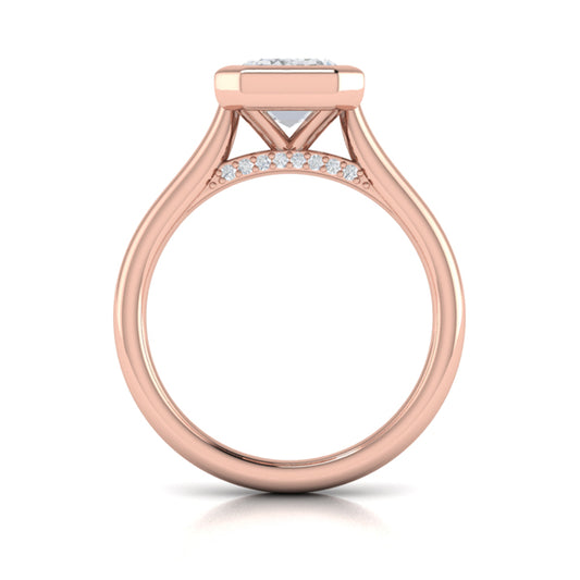 Bold Bezel Emerald Cut Engagement Ring