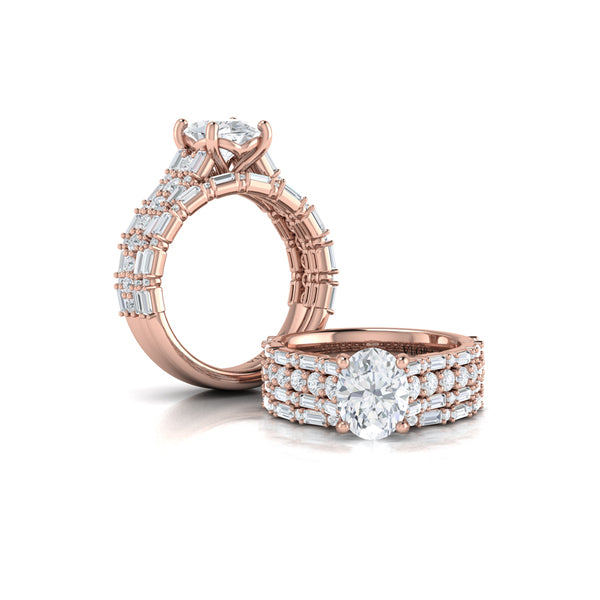 Matching Bands Wedding Band in 14K Rose Gold by Vlora Bridal