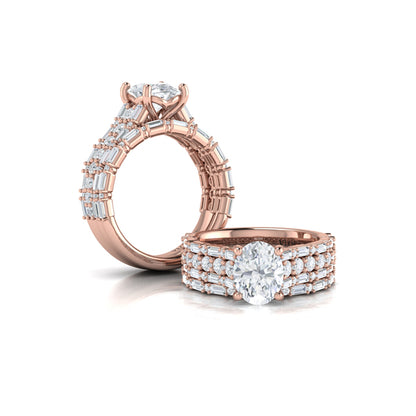Matching Bands Wedding Band in 14K Rose Gold by Vlora Bridal