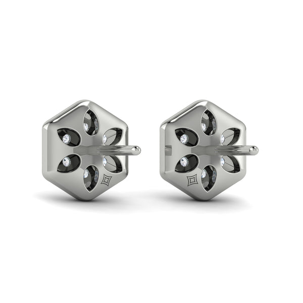 Diamond Cluster Honeycomb Stud Earrings