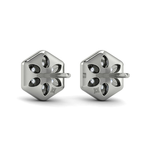 Diamond Cluster Honeycomb Stud Earrings
