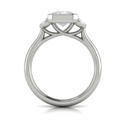 Bezel Three-Stone Engagement Ring