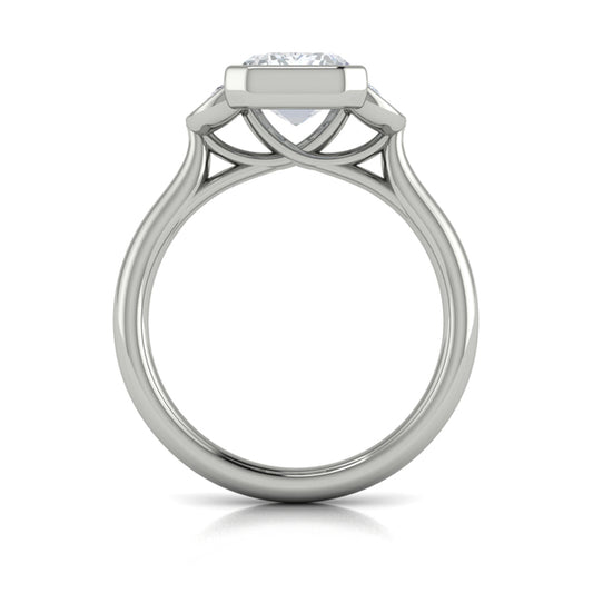 Bezel Three-Stone Engagement Ring