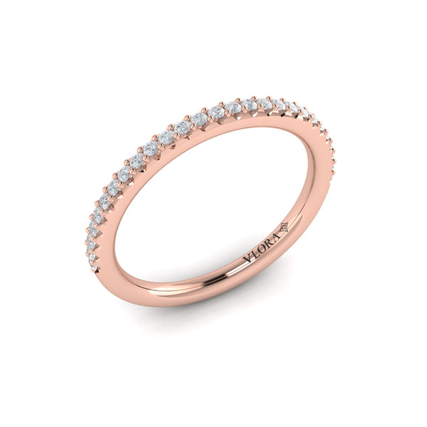 Matching Bands Wedding Band in 14K Rose Gold by Vlora Bridal