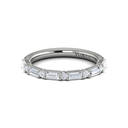 Matching Band for Daring Deco Emerald Cut Engagement Ring