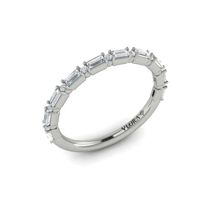 Matching Bands Wedding Band in 14K White Gold by Vlora Bridal