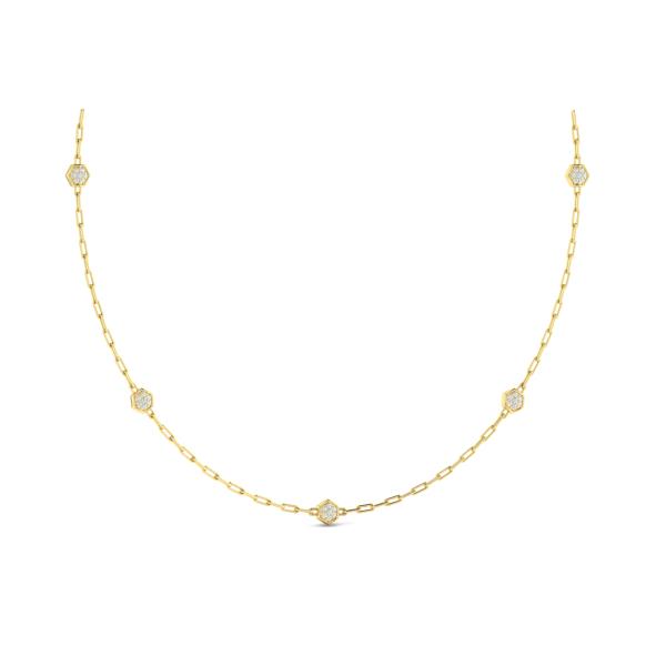 Multi Diamond Honeycomb Link Necklace