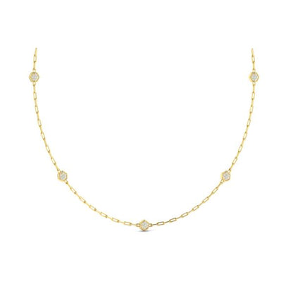 Multi Diamond Honeycomb Link Necklace
