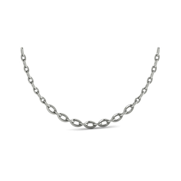 Open Navette Silhouette wtih Diamonds Necklace