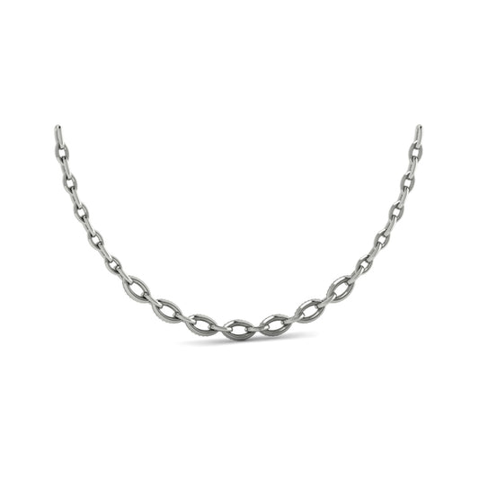 Open Navette Silhouette wtih Diamonds Necklace