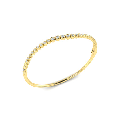 Graduated Bezel Set Diamond Bangle