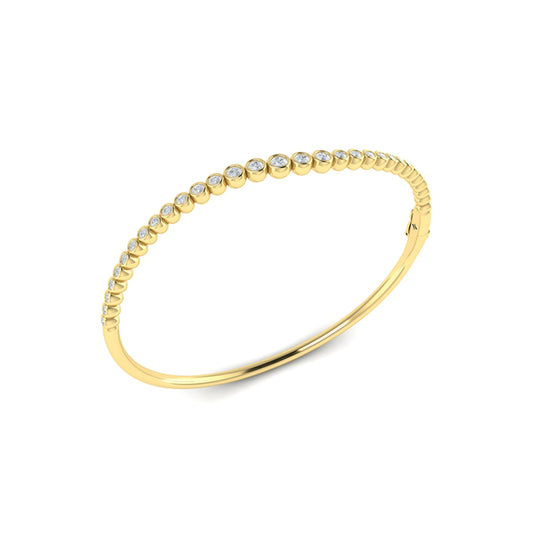 Graduated Bezel Set Diamond Bangle