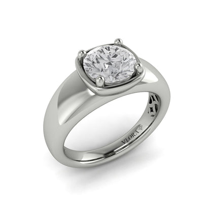 Golden Statement Engagement Ring