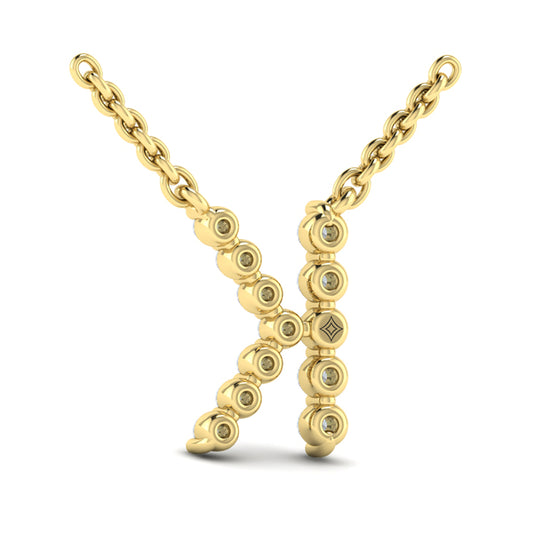Diamond Alphabet Pendant Necklace, K