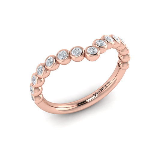 Bezel-Set Chevron Contoured Band