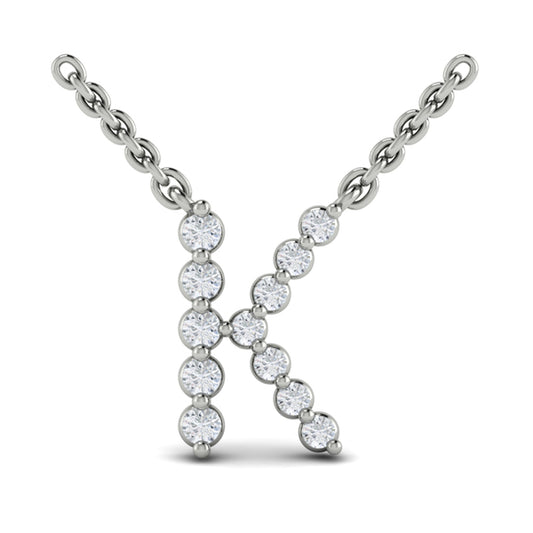 Diamond Alphabet Pendant Necklace, K