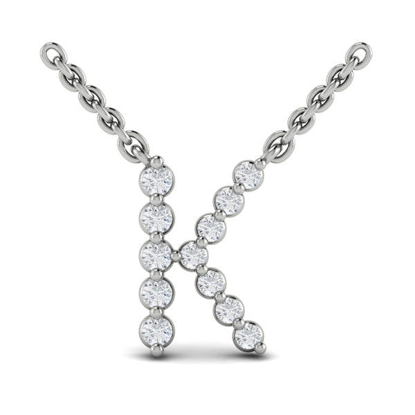 Diamond Alphabet Pendant Necklace, K