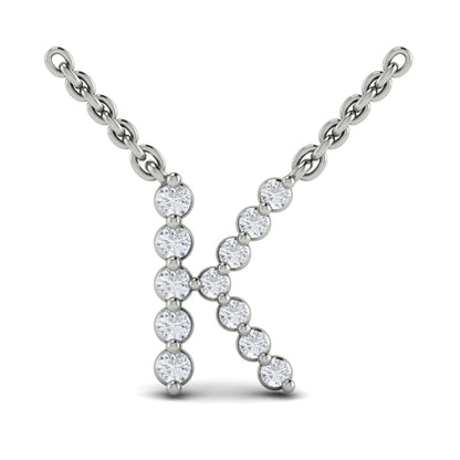 Diamond Alphabet Pendant Necklace, K