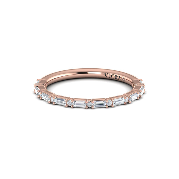 Matching Bands Wedding Band in 14K Rose Gold by Vlora Bridal