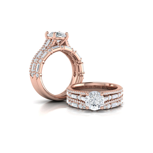 Matching Bands Wedding Band in 14K Rose Gold by Vlora Bridal