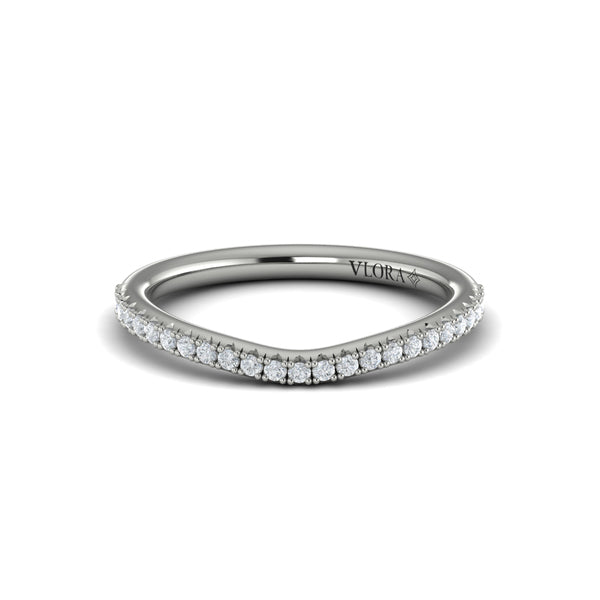Matching Bands Wedding Band in 14K White Gold by Vlora Bridal