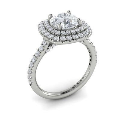 Delicate Double Halo Engagement Ring