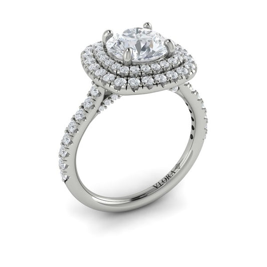 Delicate Double Halo Engagement Ring