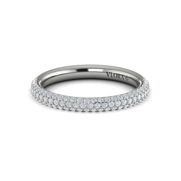 Matching Band for Shimmering Engagement Ring with Micropave Band