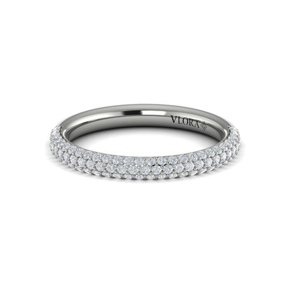 Matching Band for Shimmering Engagement Ring with Micropave Band