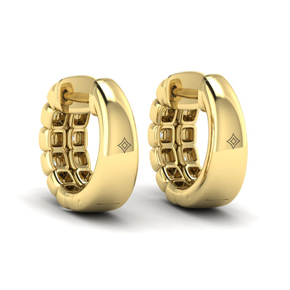 Tiled Diamond Huggie Earrings