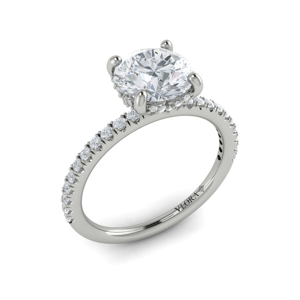 Round Classic Engagement Ring in Platinum by Vlora Bridal