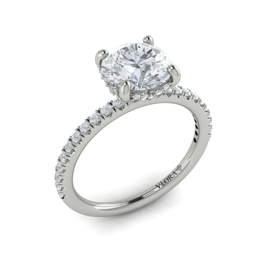 Round Classic Engagement Ring in Platinum by Vlora Bridal
