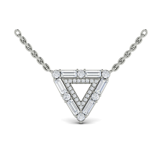 Diamond Baguette Double Trinity Necklace