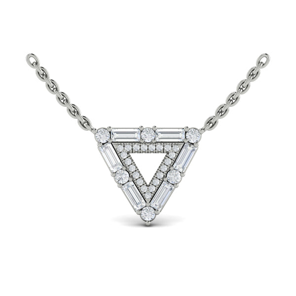 Diamond Baguette Double Trinity Necklace