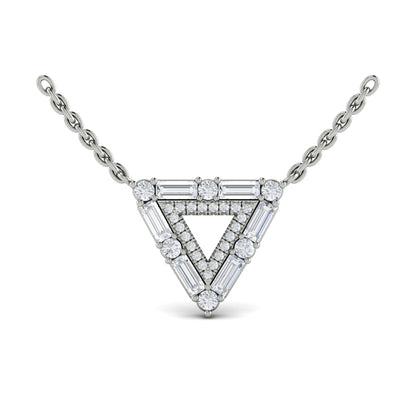 Diamond Baguette Double Trinity Necklace