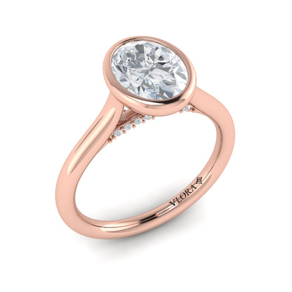 Singular Oval Bezel Engagement Ring