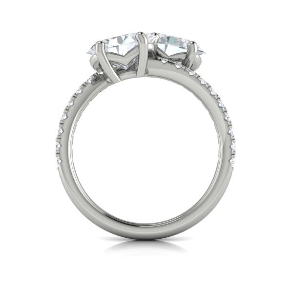 Two Stone Engagement Ring in Platinum by Vlora Bridal