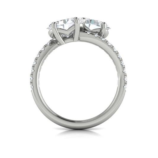 Two Stone Engagement Ring in Platinum by Vlora Bridal