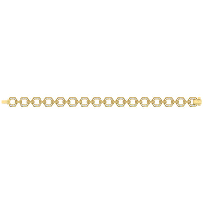 Diamond Open Honeycomb Link Bracelet