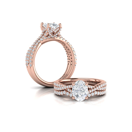 Matching Bands Wedding Band in 14K Rose Gold by Vlora Bridal
