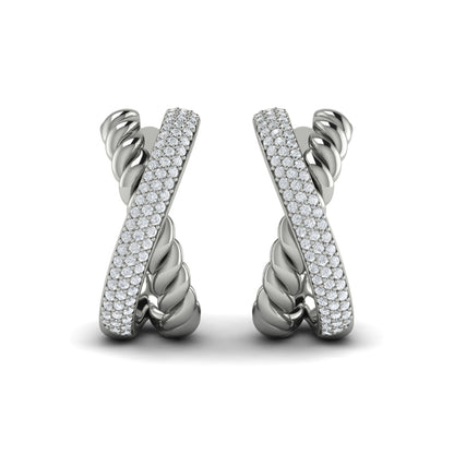 Crossed Hoop Earrings