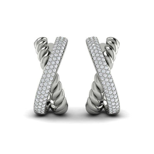 Crossed Hoop Earrings